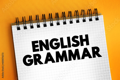 Canvas Print English grammar - way in which meanings are encoded into wordings in the English