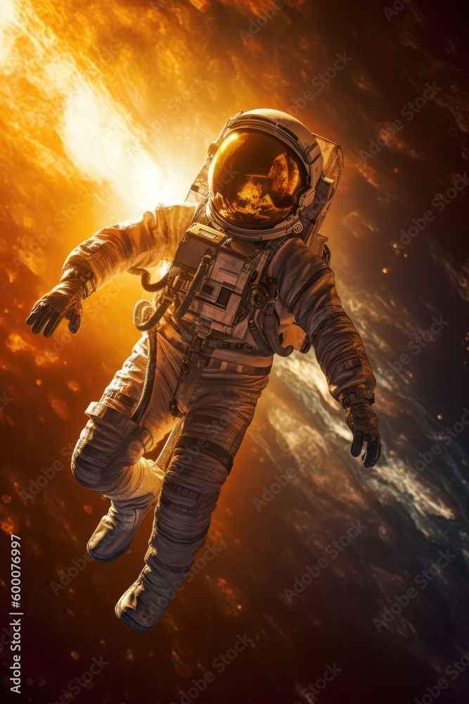 Fototapeta premium Astroniy exploring in deep space made with generative ai