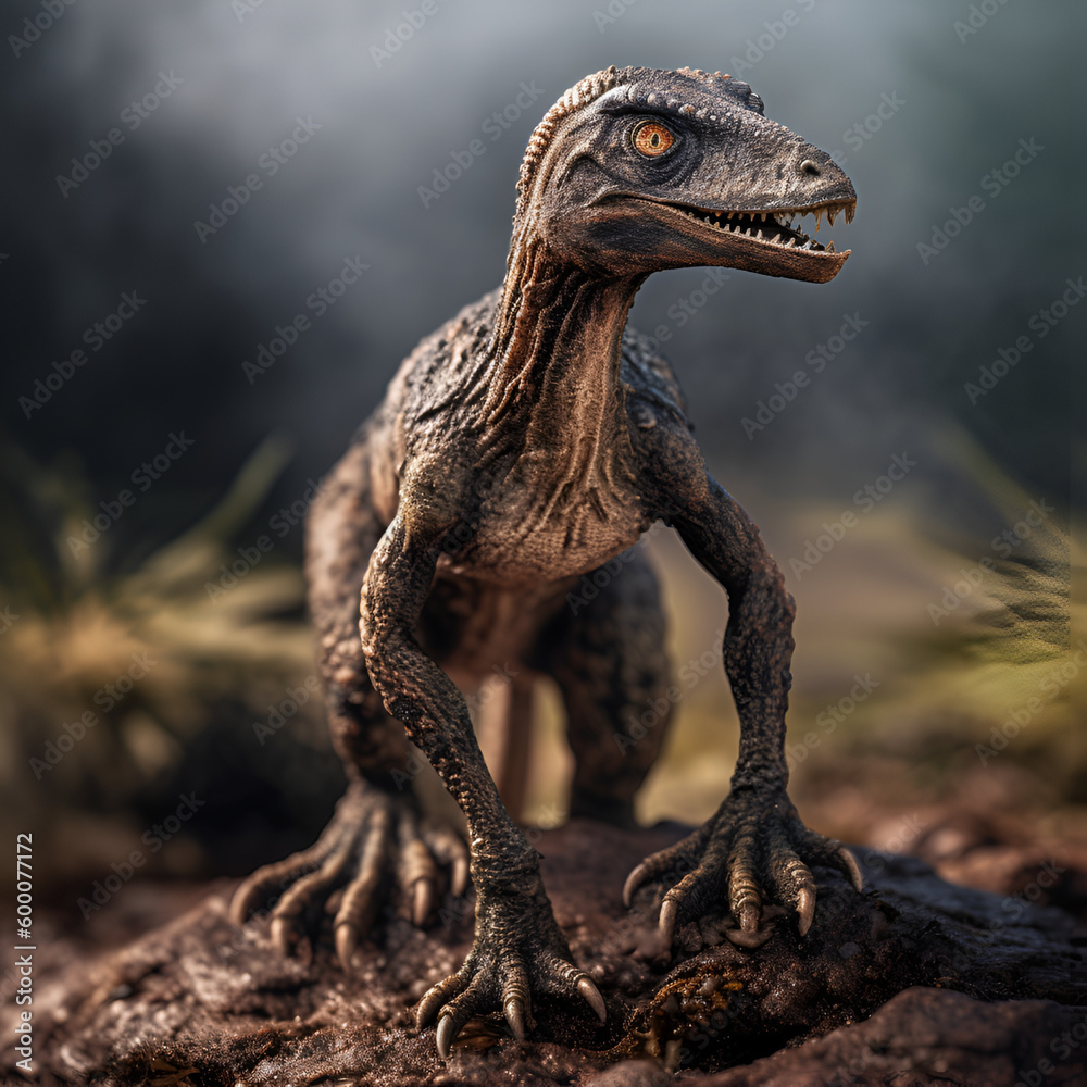 Obraz premium Velociraptor dinosaur 3d 4k