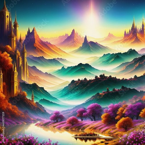 sunset in the mountains