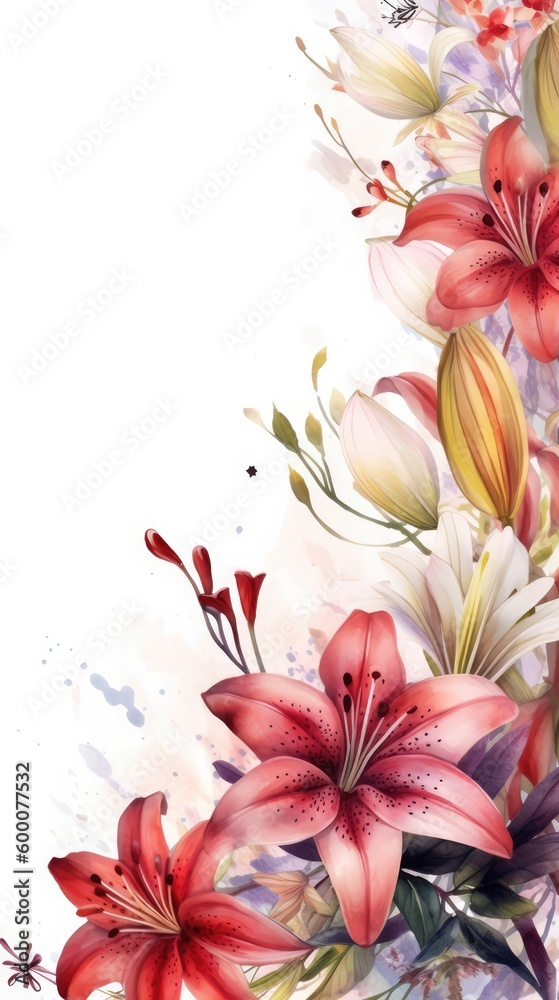 Fototapeta premium Floral texture copy space background made with generative ai