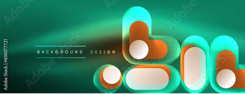 Neon circle abstract background. Template for wallpaper, banner, presentation, background