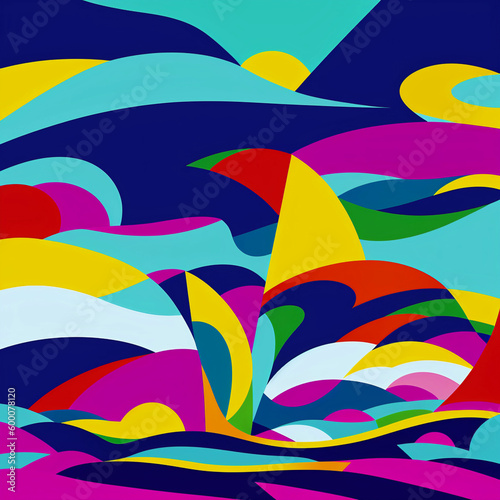 colorful background with waves