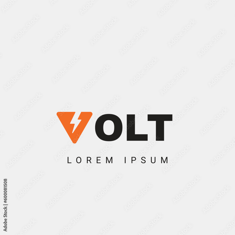 V logo energy vector for identity company. initial letter thunder