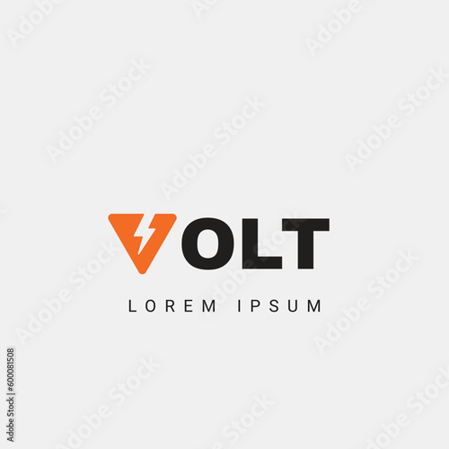 V logo energy vector for identity company. initial letter thunder template vector illustration for your brand