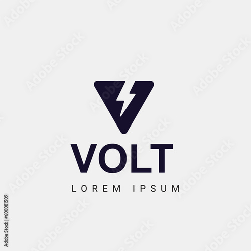 V logo energy vector for identity company. initial letter thunder template vector illustration for your brand