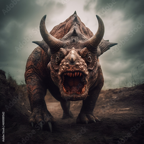Triceratops dinosaur 3d 4k © Marvin
