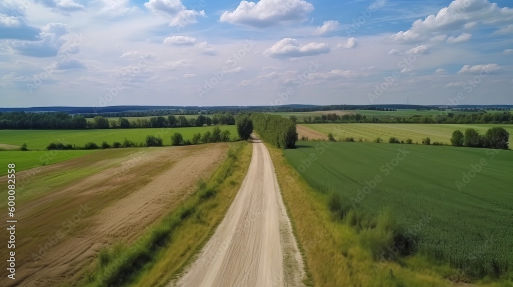 Wind airborne see - harsh road in summer. AI Generated