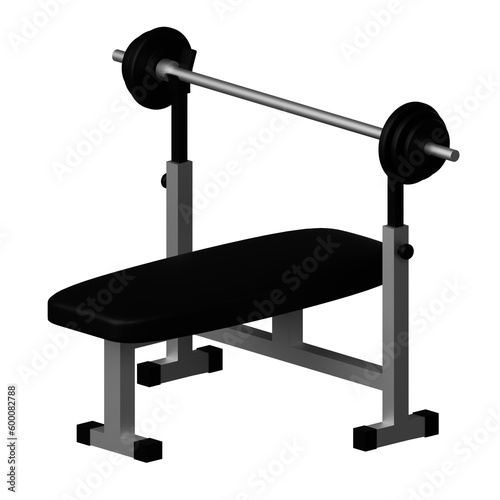 3d icon bench press  isolated on transparent background