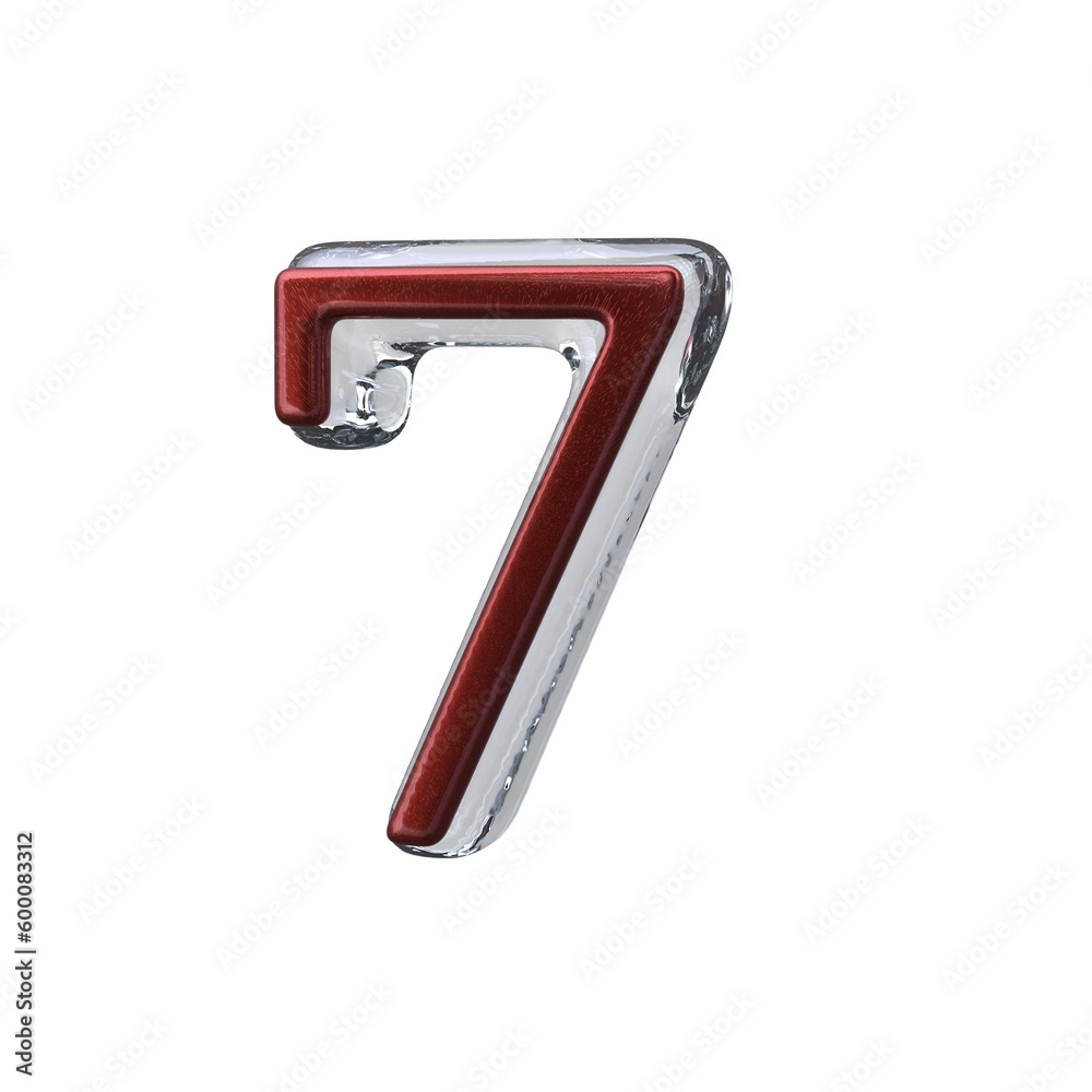 Number 7 3D rendering transparent background Number 7 3D rendering transparent background