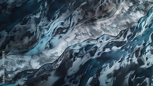 A chilly conduit from over. Ethereal photo of the stream streams from Icelandic chilly masses. AI Generated