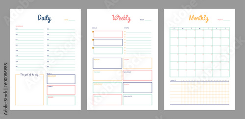 3 set of daily week monthly planner. 