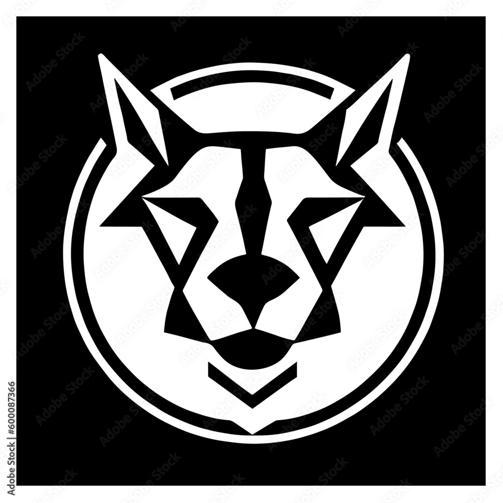Animal head vector design black and white