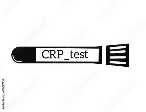 vector illustration, Blood sample tube for C-reactive protein (CRP) test.