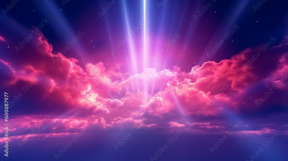 Pink abstract background with clouds