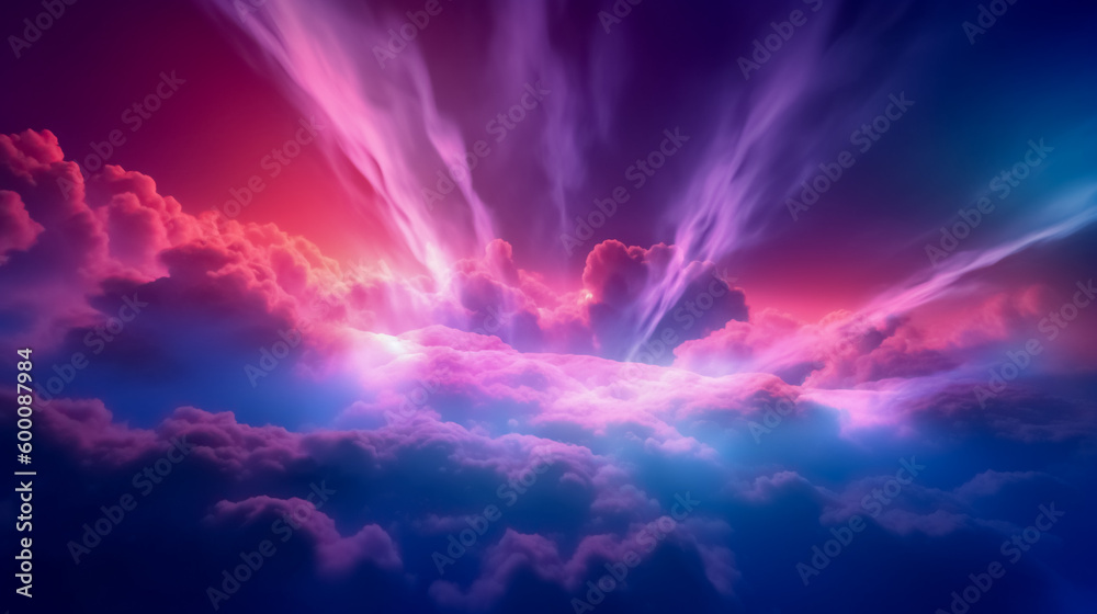 Pink abstract background with clouds