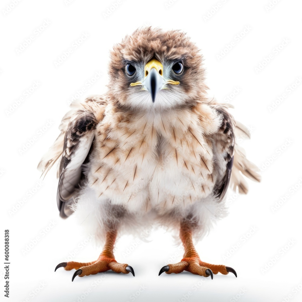 Baby Hawk isolated on white (generative AI) Baby Hawk isolated on white (generative AI)