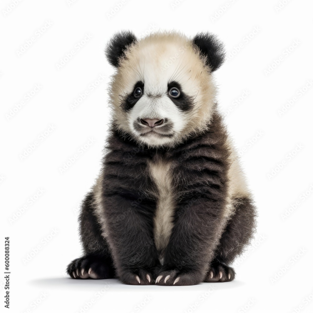 Baby Panda isolated on white (generative AI)