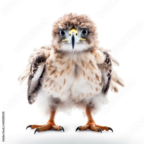 Baby Hawk isolated on white (generative AI)