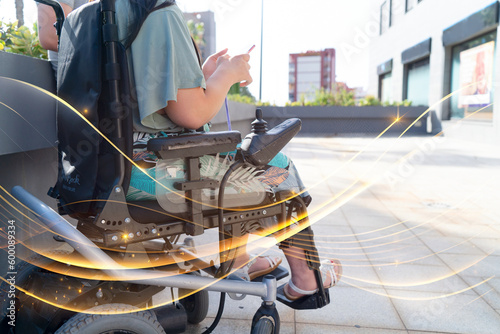disabled young woman in wheelchair