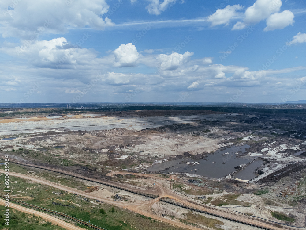 Kolubara pit on coal mining by the open way. Lazarevac, Serbia
