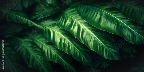 Natural green tropical leaf Texture background