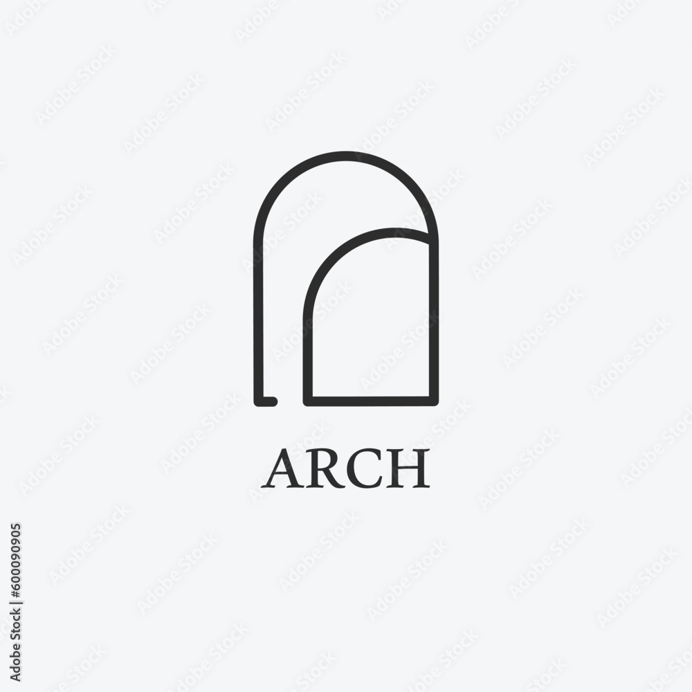 arches line art icon logo with combine letter a r c h, arch logo design. arches line art icon logo with combine letter a r c h, arch logo design.
