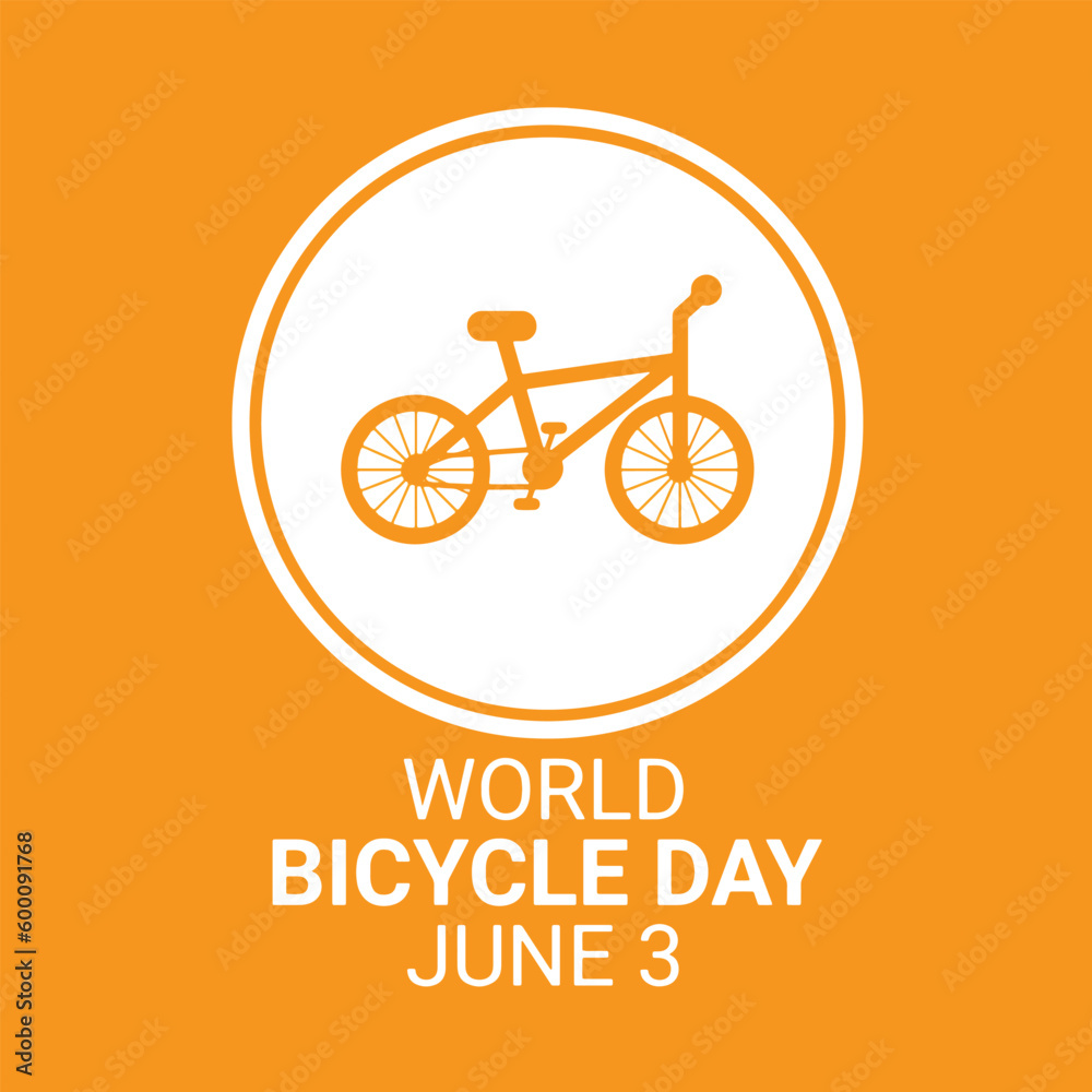 World Bicycle Day. June 3. Holiday concept. Template for background, banner, card, poster with text inscription. Vector illustration World Bicycle Day. June 3. Holiday concept. Template for background, banner, card, poster with text inscription. Vector illustration