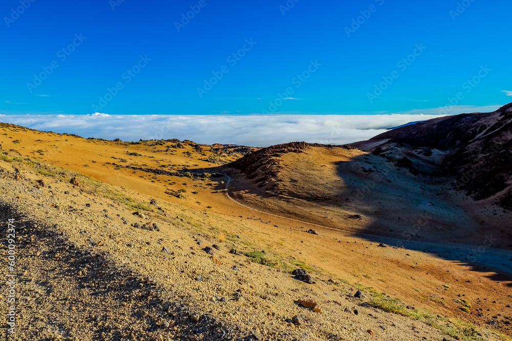 Way to a volcano above the clouds