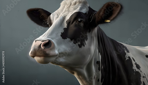 Wallpaper Mural close-up of a black and white cow Torontodigital.ca