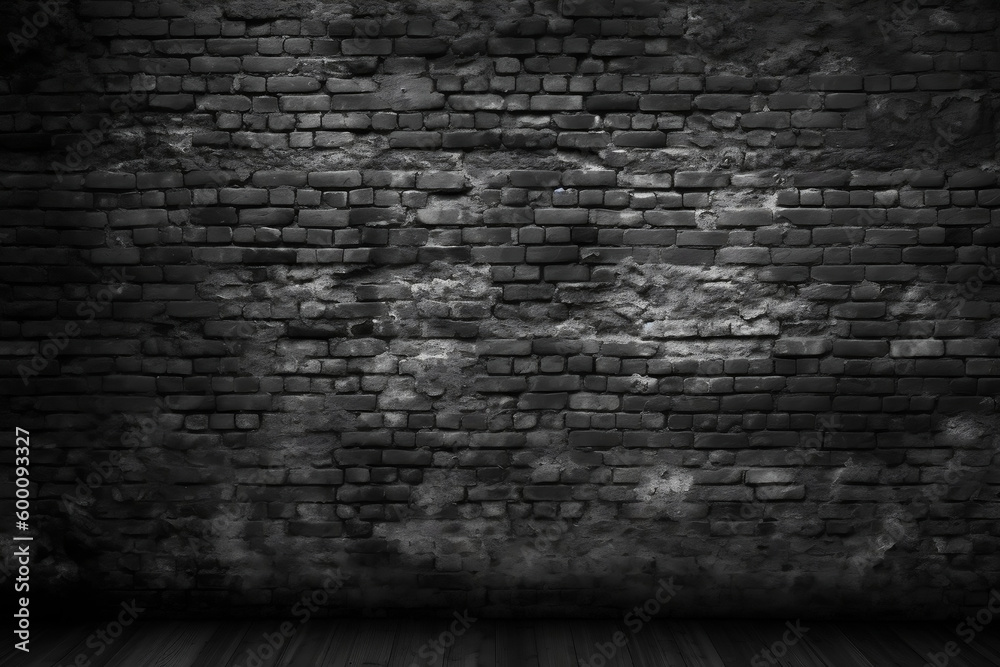 Black brick wall, dark background for design.Generative AI Stock Photo ...