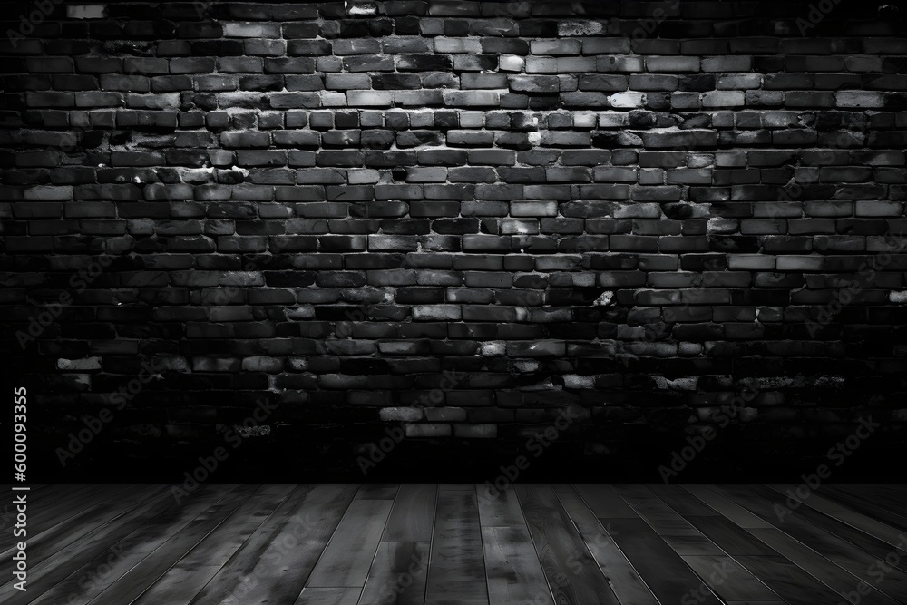 Black brick wall, dark background for design.Generative AI Stock Photo ...