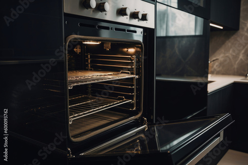 Oven in modern kitchen. Generative AI