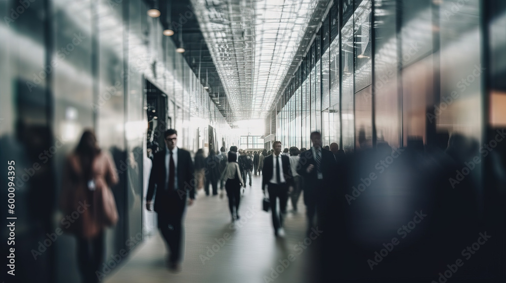 Rush Hour - Stressed People in Motion Blur - Generative AI Rush Hour - Stressed People in Motion Blur - Generative AI