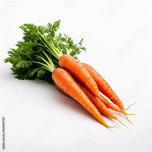 Carrots on white background created using AI Generative Technology