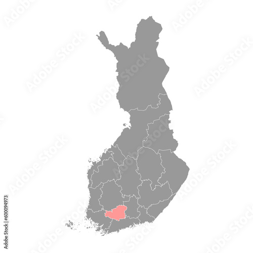 Kanta Hame map, region of Finland. Vector illustration. photo