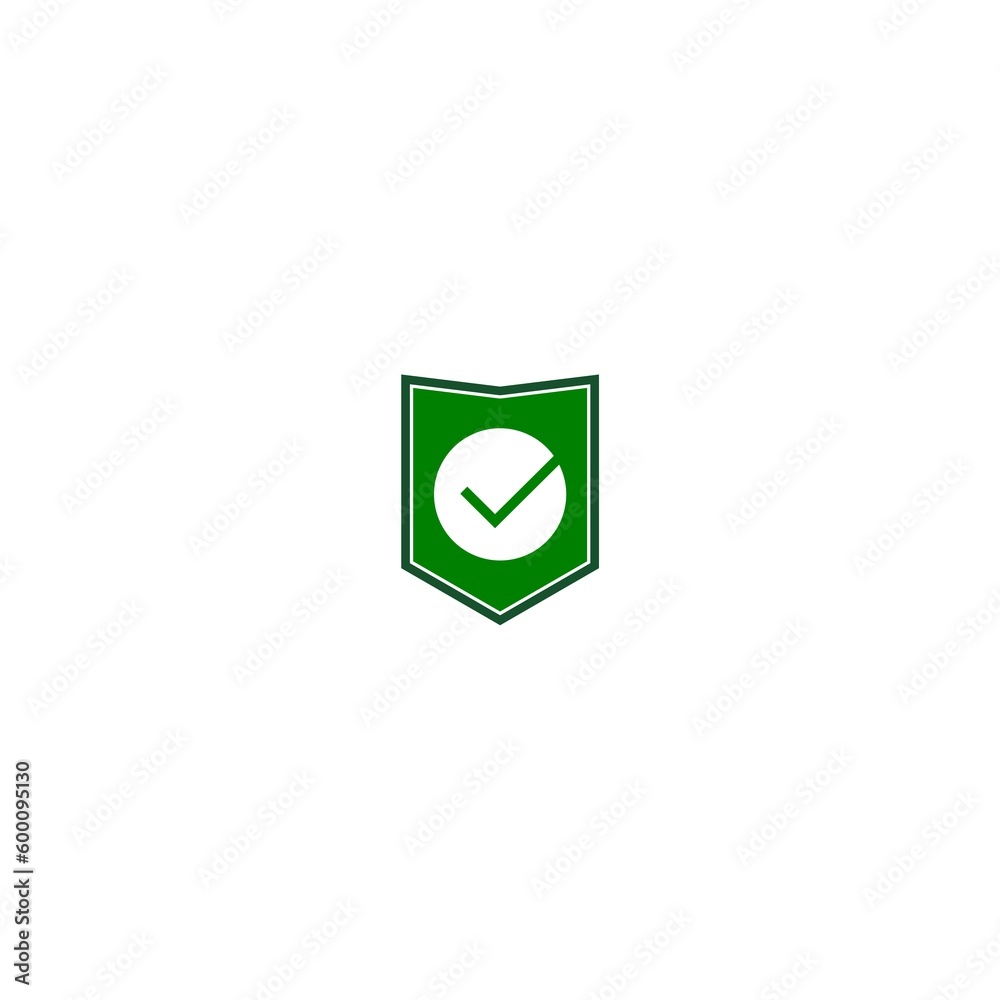 Strong protection tick shield icon isolated on white background Strong protection tick shield icon isolated on white background