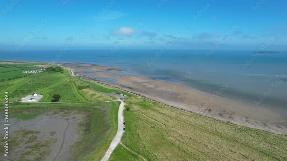 Aerial view of Pilmore Strand and the St Itas GAA pitch near Youghal in county Cork Ireland Aerial view of Pilmore Strand and the St Itas GAA pitch near Youghal in county Cork Ireland
