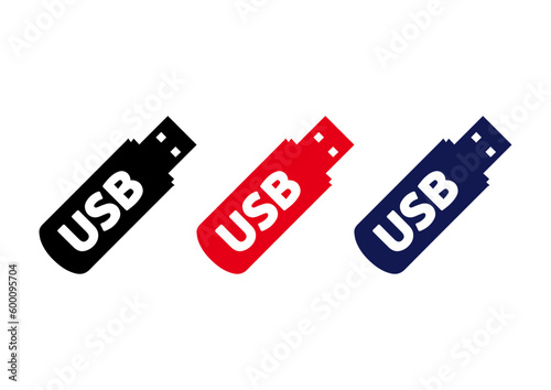 vector colorful usb tech gadgets illustration