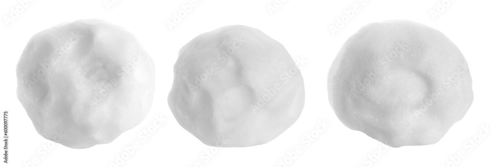 Set snowball isolated on white, with clipping path Set snowball isolated on white, with clipping path