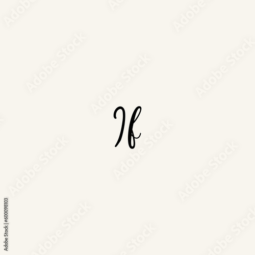 IF black line initial script concept logo design