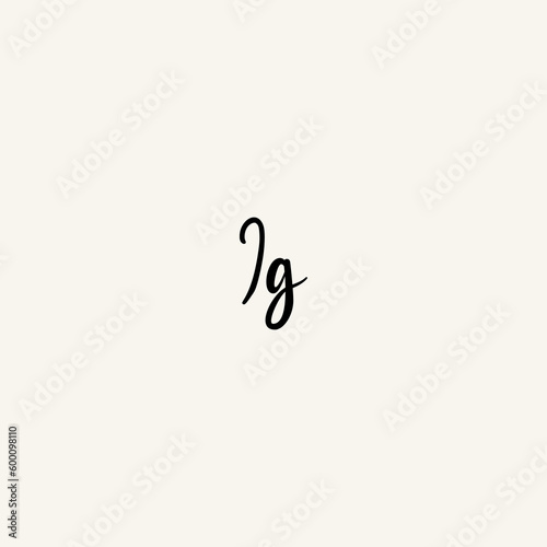 IG black line initial script concept logo design