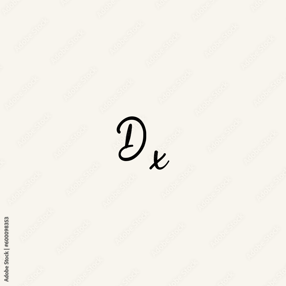 DX black line initial script concept logo design DX black line initial script concept logo design