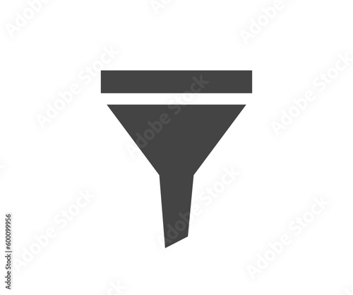 Funnel icon vector. Sort sign, filter symbol black and white.