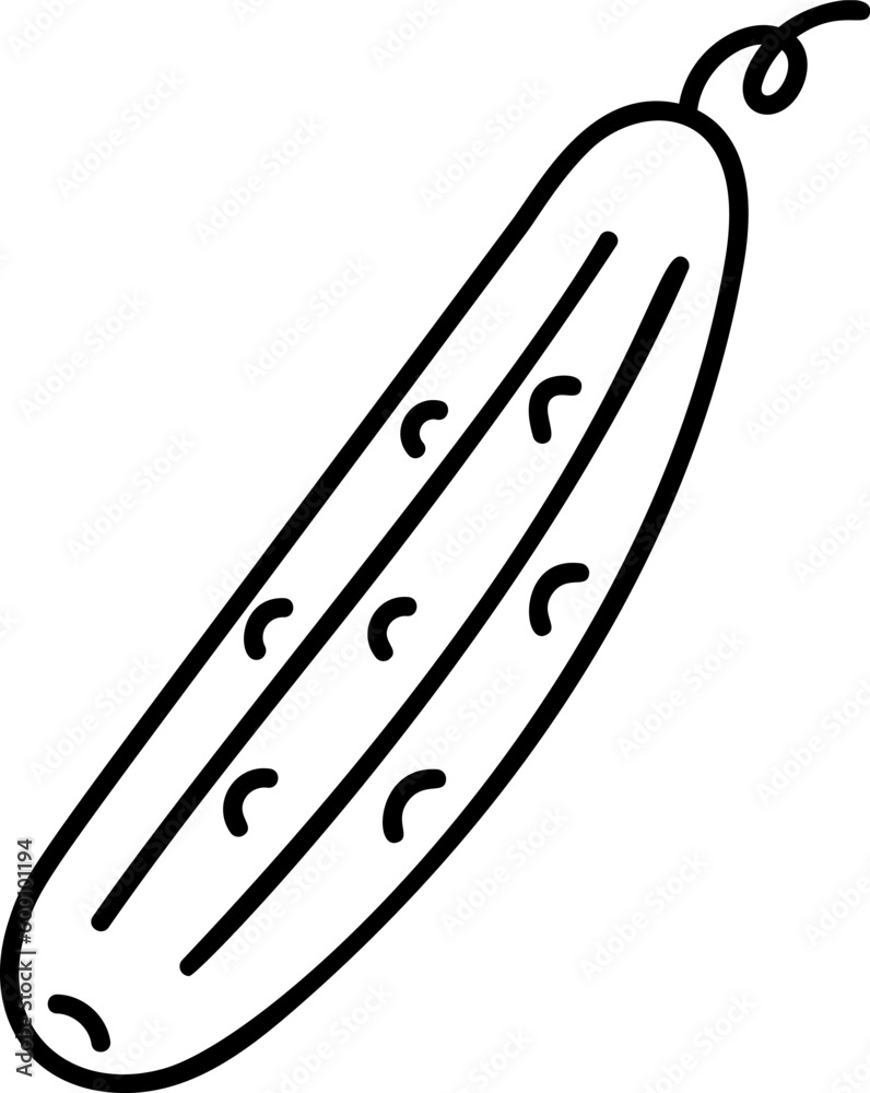 Doodle Cucumber Illustration Doodle Cucumber Illustration