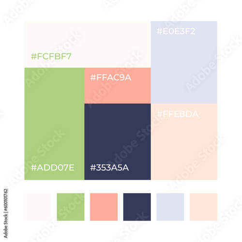 Color element. Trendy pallete of color. Cozy color pallete. Swatch summer candy shade tone with hex code. Nft pastel colors. Super trendy color