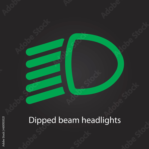 Dipped beam headlights symbol