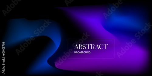 Abstract background template dark design neon blue and violet gradient color on black