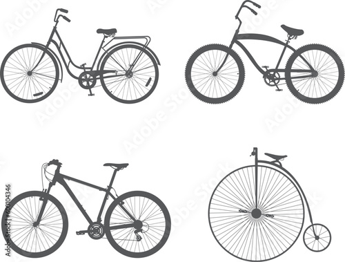Bicycle icon on white background. Set 