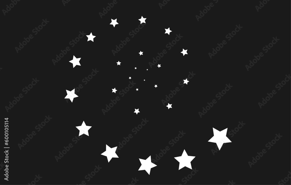 Spiral stars on a black background